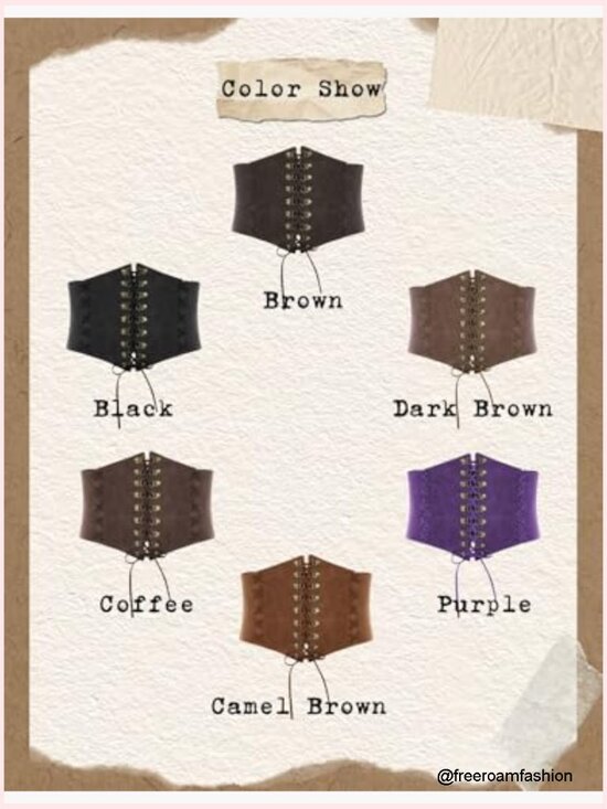 Wide Elastic Waist Lace-Up Corset Belt for Dresses Renaissance main image 6